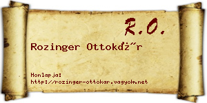 Rozinger Ottokár névjegykártya